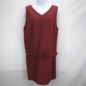 VINTAGE Size L Abercrombie Red-Blue-White Wool 60s 70s 80s 90s Y2K Mod Dress